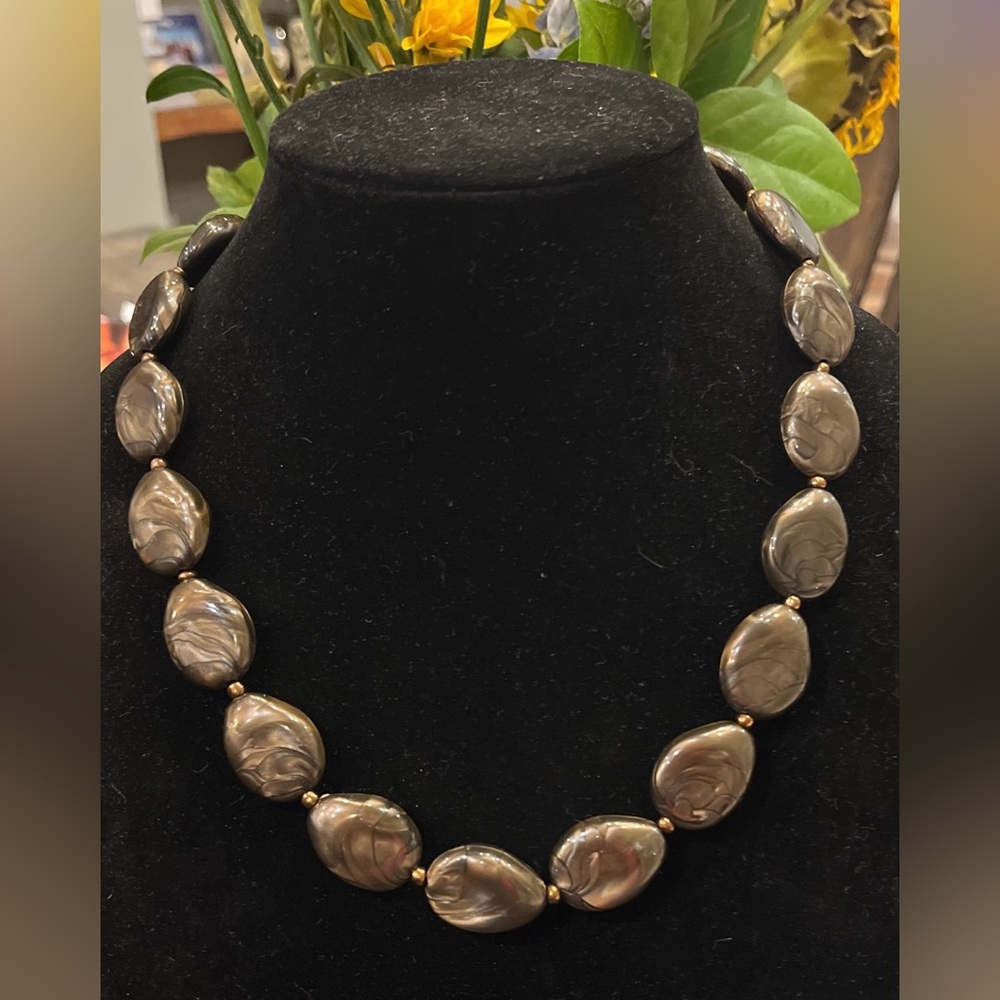 Sophisticated Brown and Copper Tone Beaded Necklace